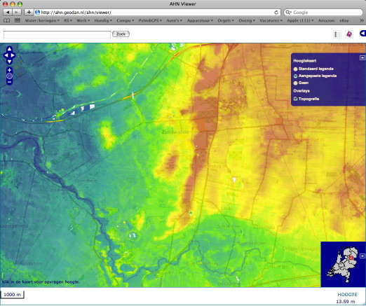 AHN viewer: bekijk het AHN en pas de legendakleuren aan